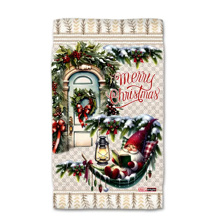 Хавлиена кърпа с коледни мотиви - 5299 - 3080 - Хавлиена кърпа с коледни мотиви - 5299 - 3080