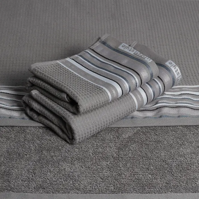 Хавлия за баня Вафла Лукс - Сиво - 767 - Хавлия за баня Вафла Лукс - Сиво - 767
