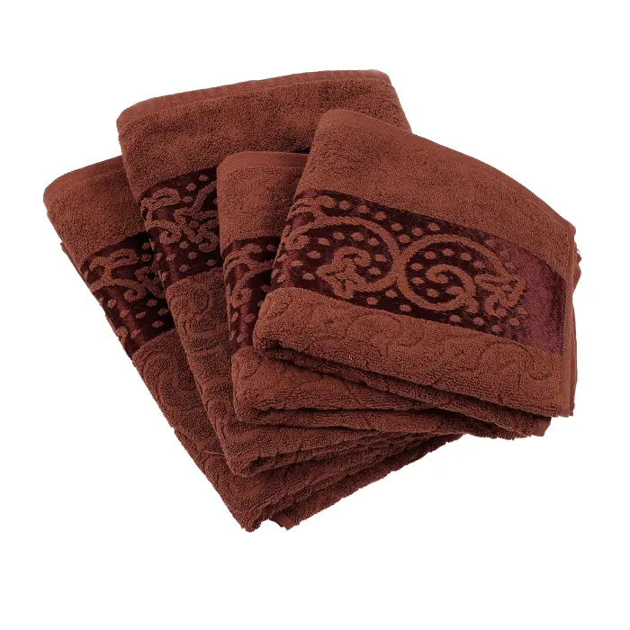 Хавлия за баня Жакард - Кафяво - 2140 - Хавлия за баня Жакард - Кафяво - 2140