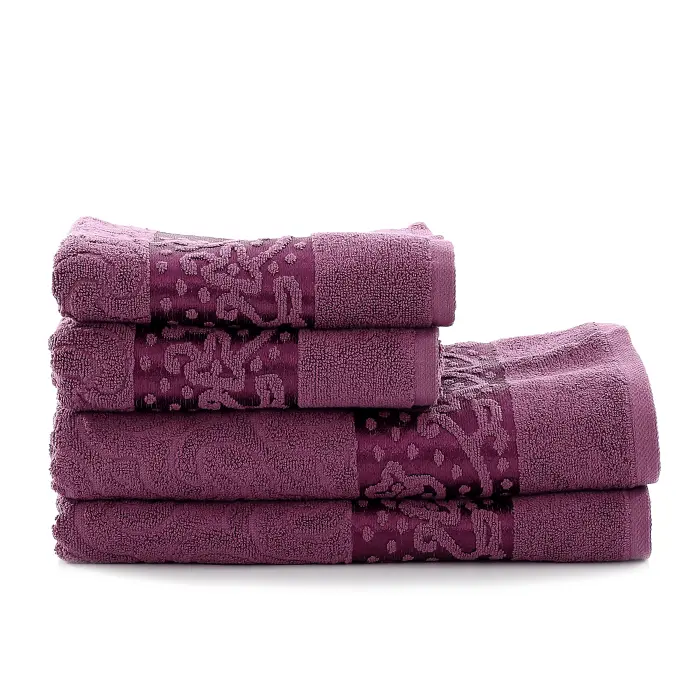 Хавлия за баня Жакард - Лилаво - 2145 - Хавлия за баня Жакард - Лилаво - 2145