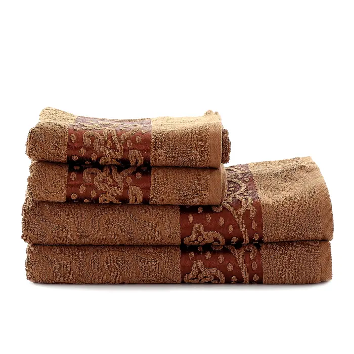 Хавлия за баня Жакард - Светло кафяво - 2143 - Хавлия за баня Жакард - Светло кафяво - 2143