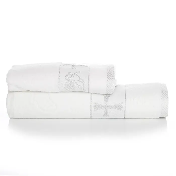 Кърпа за Кръщение с втъкани сребърни нишки - 1758 - Кърпа за Кръщение с втъкани сребърни нишки - 1758