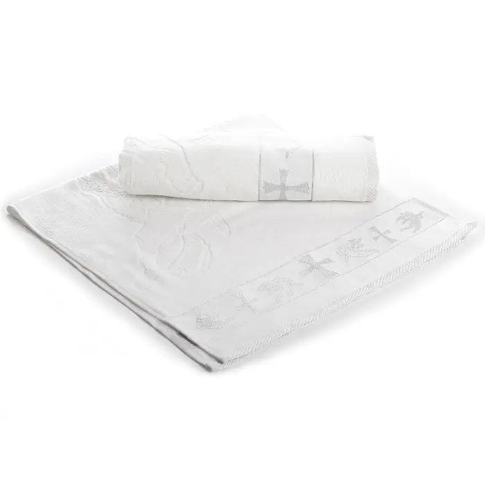 Кърпа за Кръщение с втъкани сребърни нишки - 1759 - Кърпа за Кръщение с втъкани сребърни нишки - 1759