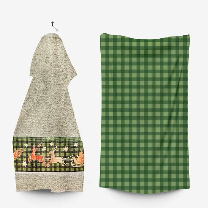 Комплект - 2 броя хавлиена кърпа с коледни мотиви - 3026 - 2177 - Комплект - 2 броя хавлиена кърпа с коледни мотиви - 3026 - 2177