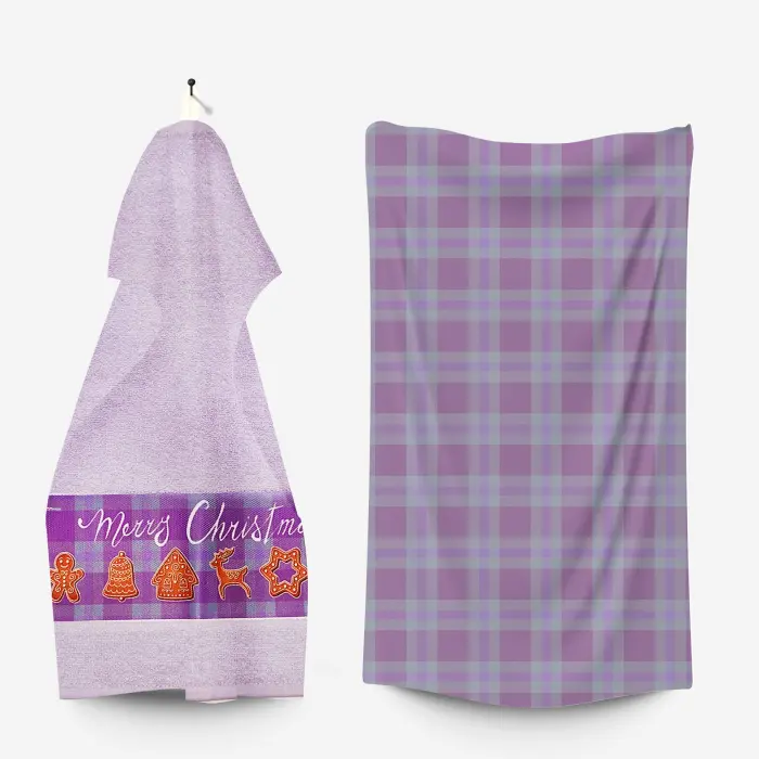 Комплект - 2 броя хавлиена кърпа с коледни мотиви - 3029 - 2180 - Комплект - 2 броя хавлиена кърпа с коледни мотиви - 3029 - 2180