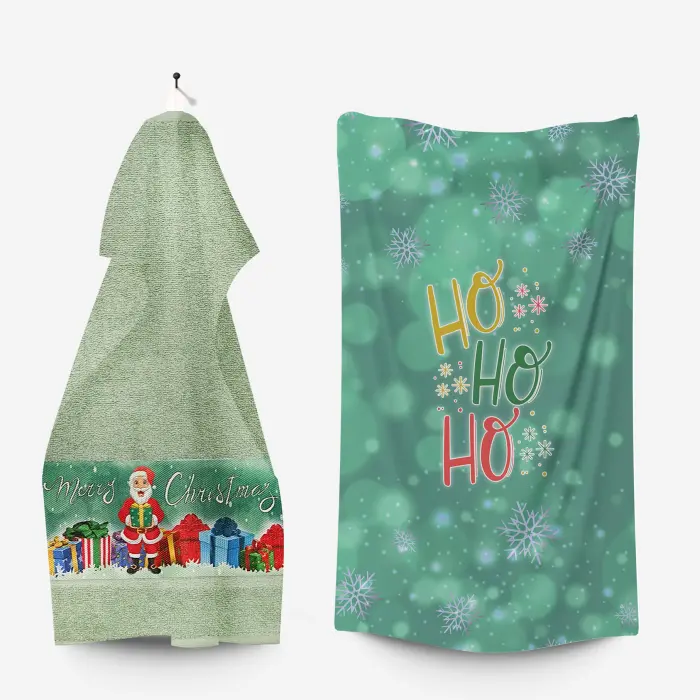 Комплект - 2 броя хавлиена кърпа с коледни мотиви - 3033 - 2184 - Комплект - 2 броя хавлиена кърпа с коледни мотиви - 3033 - 2184