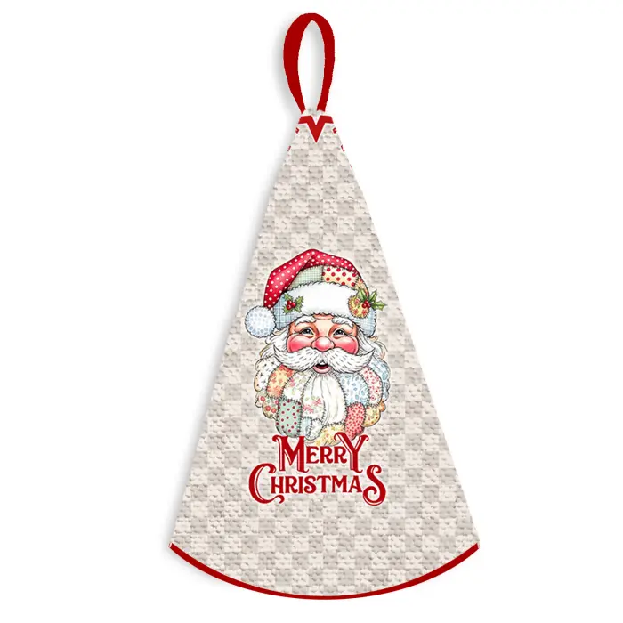 Кръгла хавлиена кърпа с коледни мотиви - 5349 - 3165 - Кръгла хавлиена кърпа с коледни мотиви - 5349 - 3165