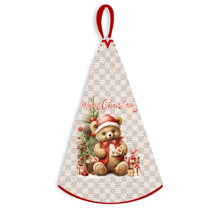 Кръгла хавлиена кърпа с коледни мотиви - 5352 - 3168 - Кръгла хавлиена кърпа с коледни мотиви - 5352 - 3168