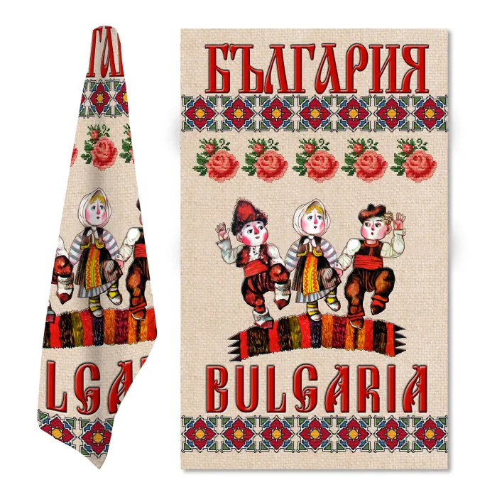 Сувенирна кърпа с Български шевици M5 - 640 - Сувенирна кърпа с Български шевици M5 - 640
