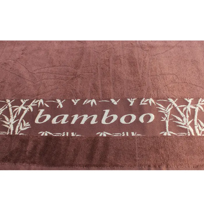 Плажна хавлия с бамбуков десен - кафява - 1781 - Плажна хавлия с бамбуков десен - кафява - 1781