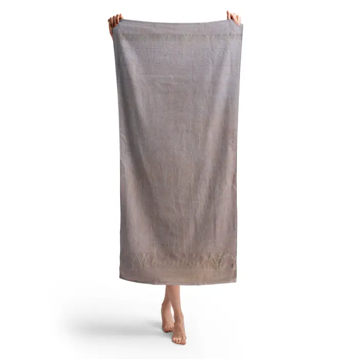 Плажна хавлия с бамбуков десен - капучино - 1957 - Плажна хавлия с бамбуков десен - капучино - 1957