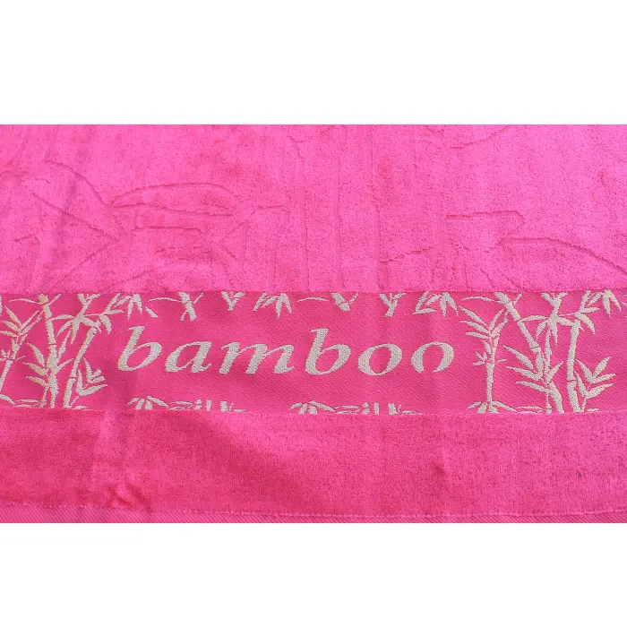 Плажна хавлия с бамбуков десен - циклама - 1769 - Плажна хавлия с бамбуков десен - циклама - 1769