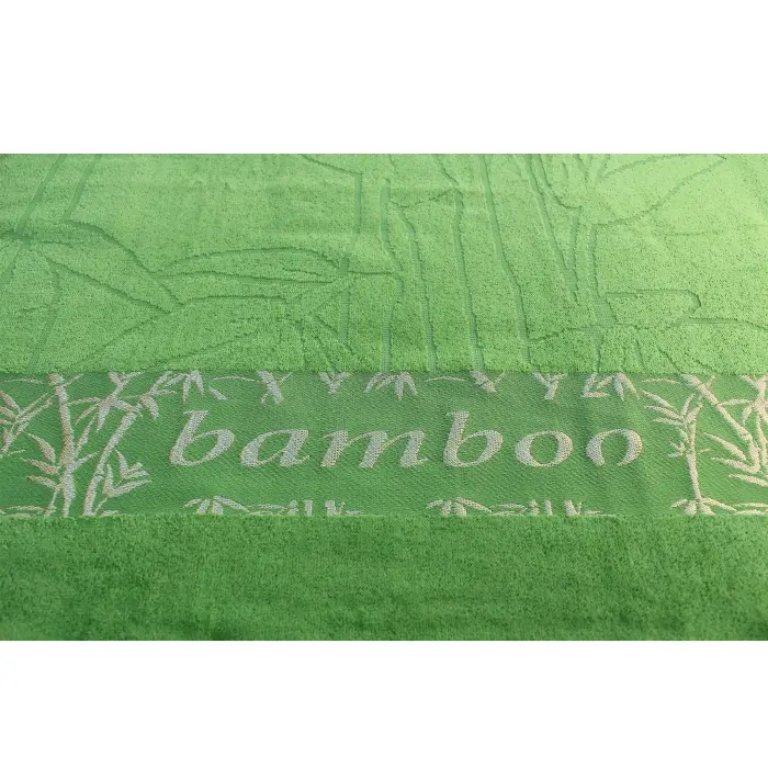 Плажна хавлия с бамбуков десен - зелена - 1763 - Плажна хавлия с бамбуков десен - зелена - 1763