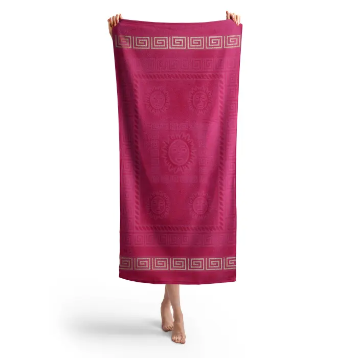 Плажна хавлия с мотив - Циклама - 1173 - Плажна хавлия с мотив - Циклама - 1173