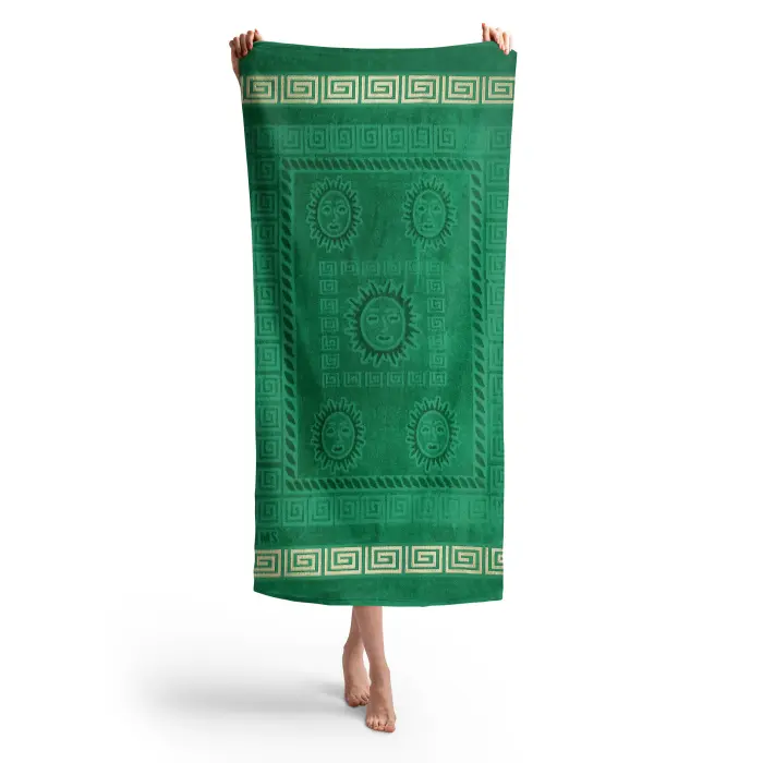 Плажна хавлия с мотив - Зелено - 3032 - Плажна хавлия с мотив - Зелено - 3032