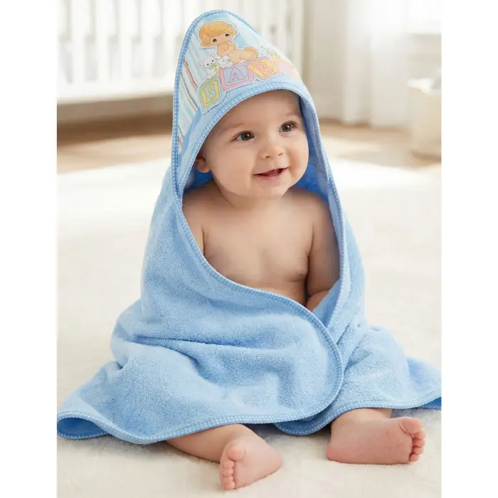 Бебешка хавлиена кърпа с качулка - Синьо - Бебе - 3773 - Бебешка хавлиена кърпа с качулка - Синьо - Бебе - 3773