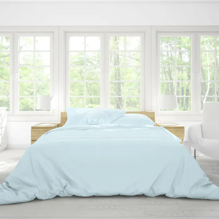 СПАЛЕН КОМПЛЕКТ РАНФОРС ЕДНОЦВЕТЕН СВЕТЛО СИНЬО - 2205 - СПАЛЕН КОМПЛЕКТ РАНФОРС ЕДНОЦВЕТЕН СВЕТЛО СИНЬО - 2205