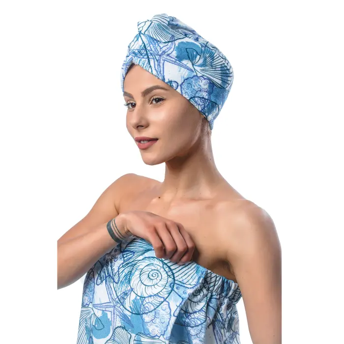 Тюрбан с принт комплект М7 - 1494 - Тюрбан с принт комплект М7 - 1494