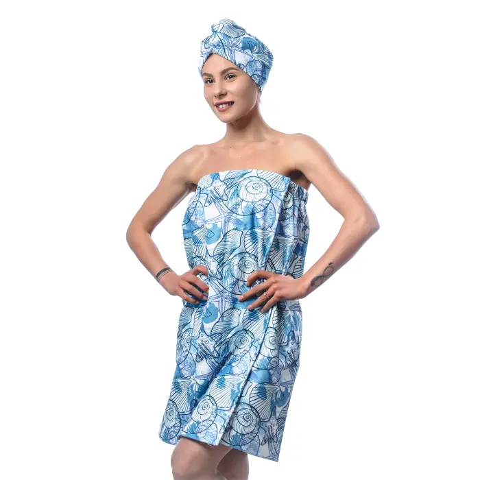 Тюрбан с принт комплект М7 - 1493 - Тюрбан с принт комплект М7 - 1493