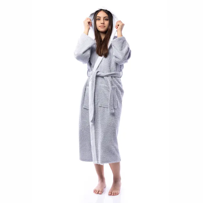 Юношески халат Маер - Сив - 2762 - Юношески халат Маер - Сив - 2762