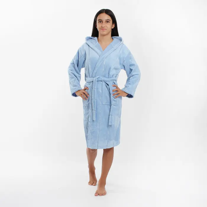 Юношески халат Нишка - светло синьо - 1914 - Юношески халат Нишка - светло синьо - 1914