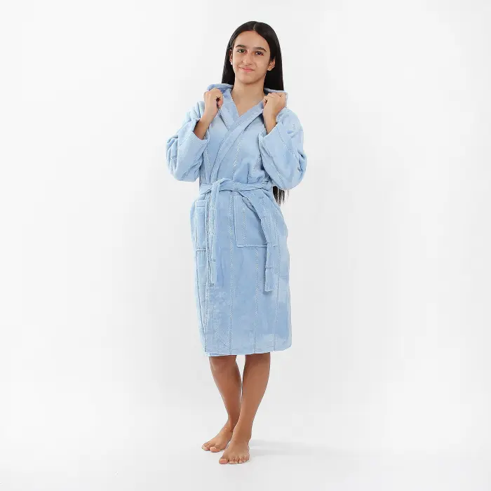 Юношески халат Нишка - светло синьо - 1915 - Юношески халат Нишка - светло синьо - 1915