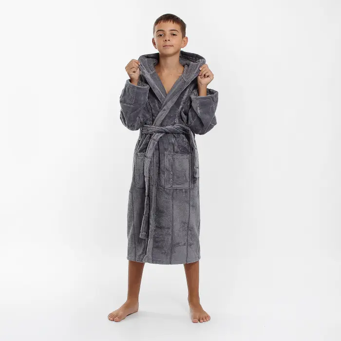Юношески халат Нишка - тъмно сиво - 1932 - Юношески халат Нишка - тъмно сиво - 1932