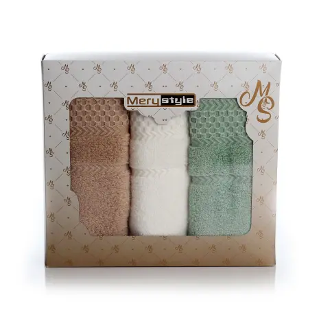 Комплект 3 броя хавлия микропамук в кутия - 2 - Комплект 3 броя хавлия микропамук в кутия - 2