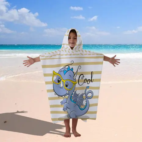 Детско хавлиено пончо - Дракон - Детско хавлиено пончо - Дракон