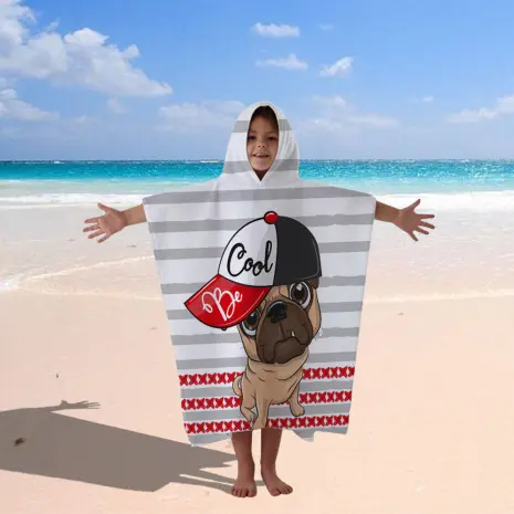 Детско хавлиено пончо - Куче - Детско хавлиено пончо - Куче