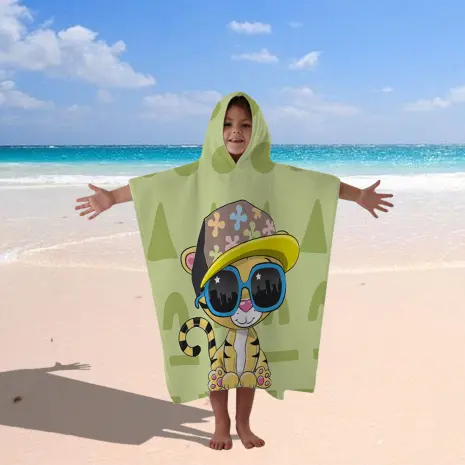 Детско хавлиено пончо - Тигър - Детско хавлиено пончо - Тигър