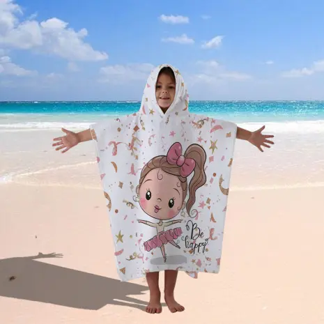 Детско хавлиено пончо - Балерина - Детско хавлиено пончо - Балерина