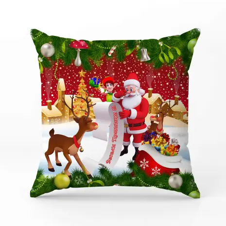 Декоративна възглавница с коледни мотиви - 2347 - Декоративна възглавница с коледни мотиви - 2347