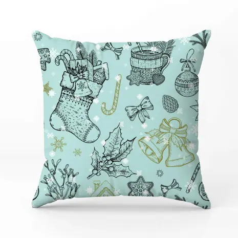 Декоративна възглавница с коледни мотиви - 2370 - Декоративна възглавница с коледни мотиви - 2370