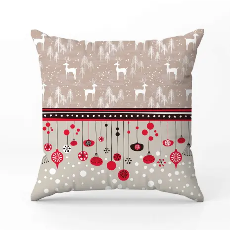 Декоративна възглавница с коледни мотиви - 2375 - Декоративна възглавница с коледни мотиви - 2375
