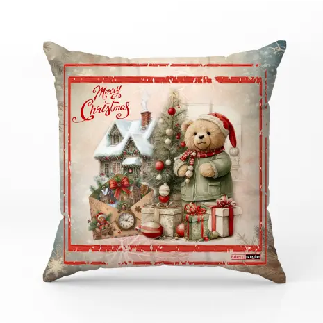 Декоративна възглавница с коледни мотиви - 4445 - Декоративна възглавница с коледни мотиви - 4445