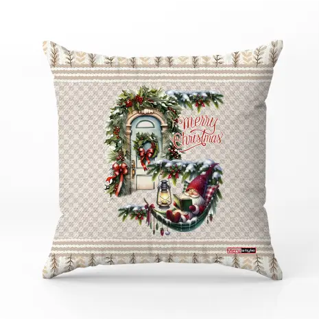 Декоративна възглавница с коледни мотиви - 5305 - Декоративна възглавница с коледни мотиви - 5305