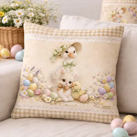Декоративна възглавница - Великденски мотиви - 5431 - Декоративна възглавница - Великденски мотиви - 5431