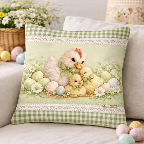 Декоративна възглавница - Великденски мотиви - 5436 - Декоративна възглавница - Великденски мотиви - 5436