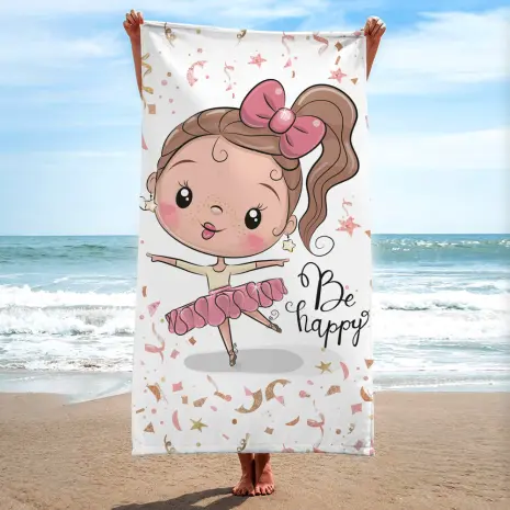 Детска хавлиена кърпа - Балерина - Детска хавлиена кърпа - Балерина