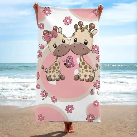 Детска хавлиена кърпа - Два жирафа - Детска хавлиена кърпа - Два жирафа