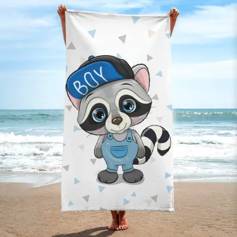 Детска хавлиена кърпа - Енот - Детска хавлиена кърпа - Енот