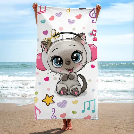 Детска хавлиена кърпа - Коте - Детска хавлиена кърпа - Коте