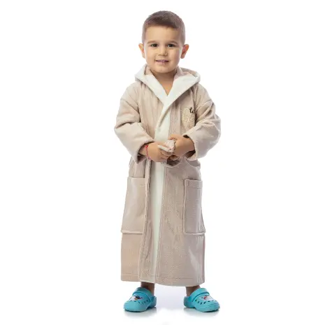 Детски халат лукс - цвят капучино - Детски халат лукс - цвят капучино