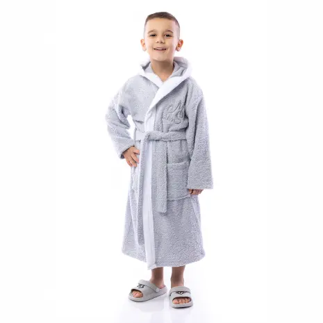 Детски халат Маер - Сив - Детски халат Маер - Сив
