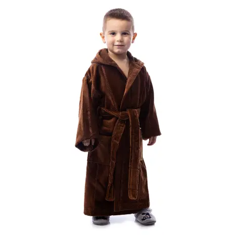 Детски халат нишка - кафяв - Детски халат нишка - кафяв
