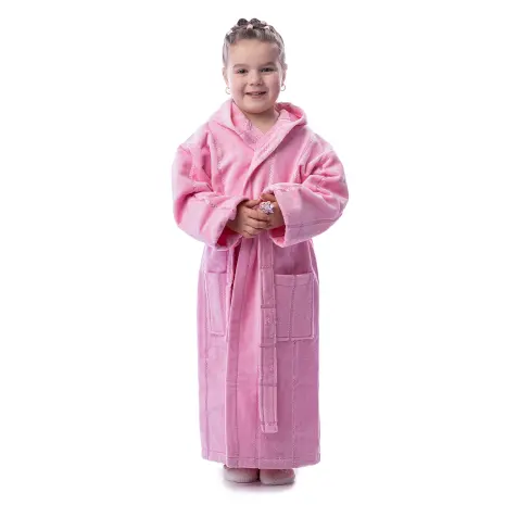 Детски халат нишка - розово - Детски халат нишка - розово