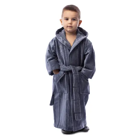 Детски халат нишка - сив - Детски халат нишка - сив