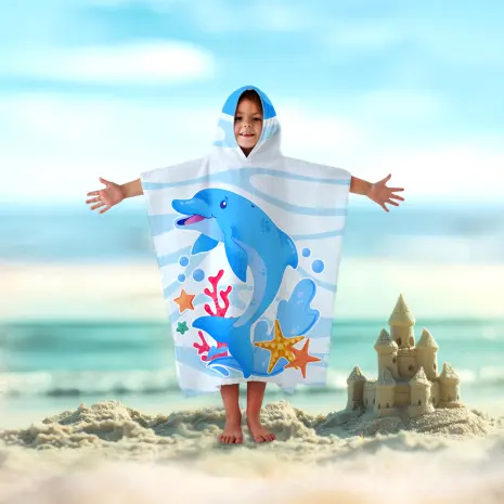 Детско хавлиено пончо - 5056 - Детско хавлиено пончо - 5056