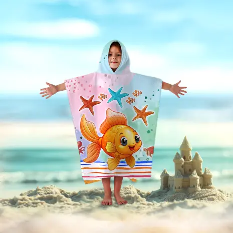 Детско хавлиено пончо - 5063 - Детско хавлиено пончо - 5063